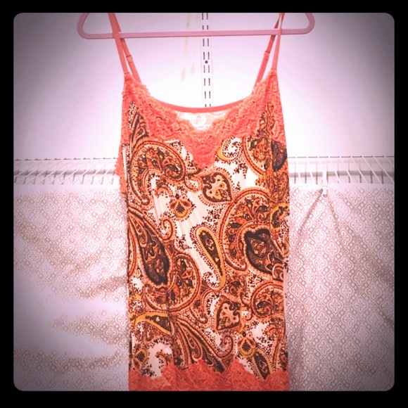 Lane Bryant Tops - Plus size 26/28 Lane Bryant Orange multi cami C18